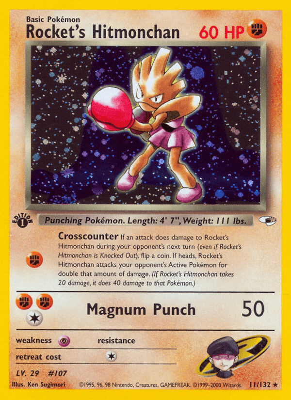Rocket's Hitmonchan — Gym Heroes, graded BGS 8