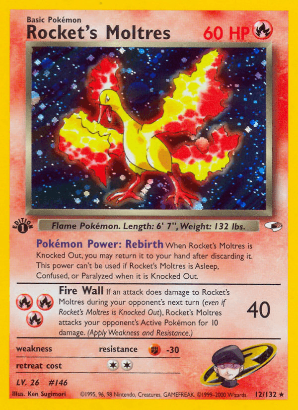 Rocket's Moltres — Gym Heroes, graded CGC 9.5