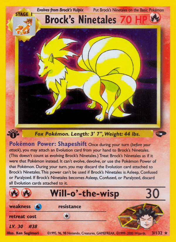 Brock's Ninetales — Gym Challenge, graded PSA 9