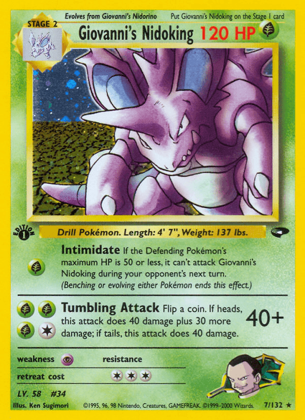 Giovanni's Nidoking — Gym Challenge, graded PSA 9