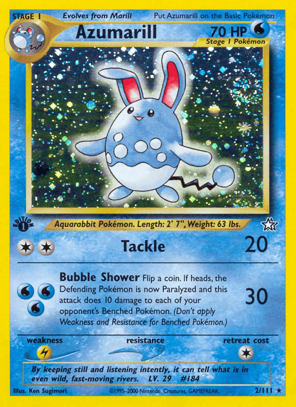 Azumarill — Neo Genesis, graded PSA 9
