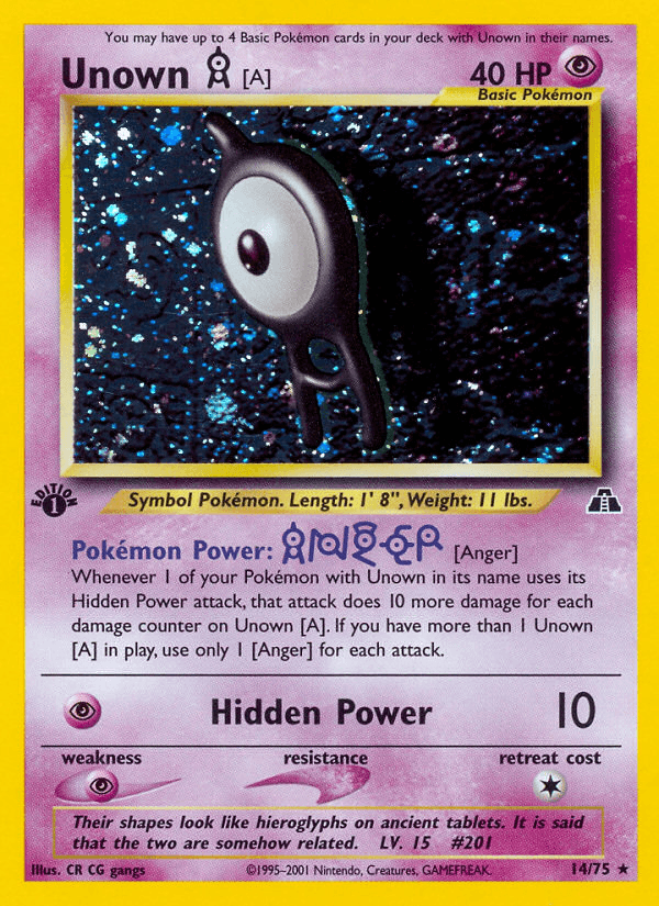 Unown [A] — Neo Discovery, graded PSA 8
