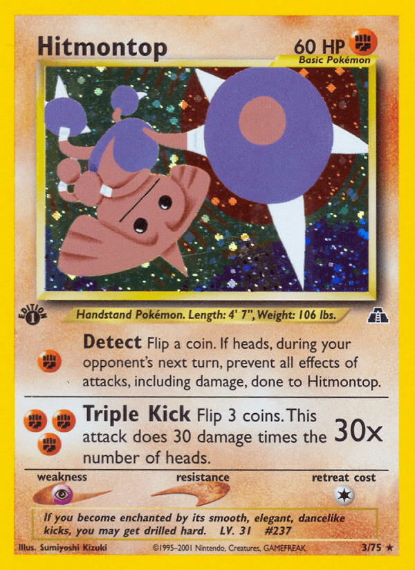 Hitmontop — Neo Discovery, graded PSA 8