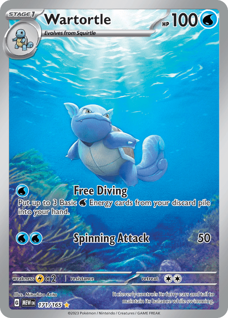 Wartortle — 151, graded PSA 9
