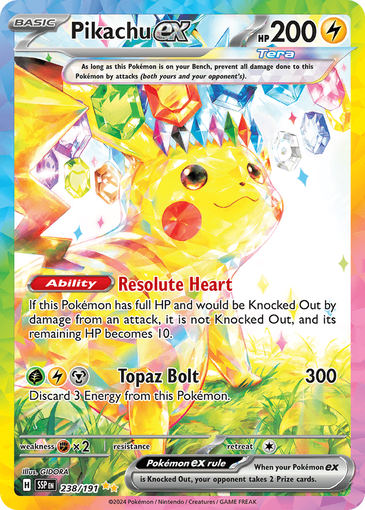 Pikachu ex — Surging Sparks, graded BGS 9.5