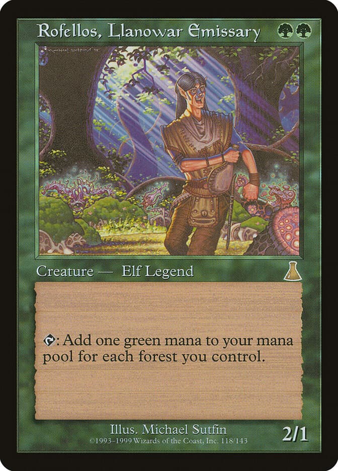 Rofellos, Llanowar Emissary — Urza's Destiny 118