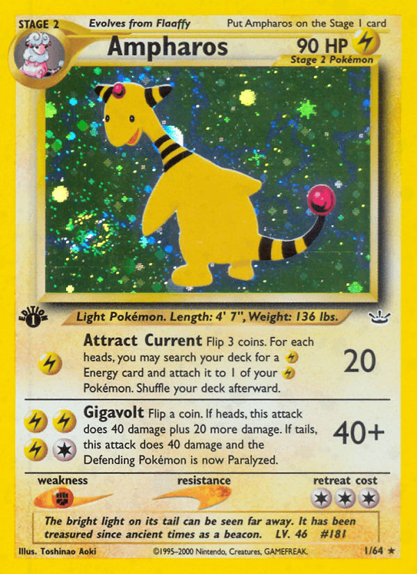 Ampharos — Neo Revelation, graded PSA 9