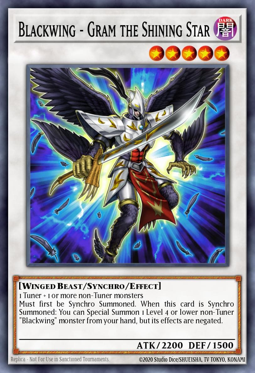 Blackwing - Gram the Shining Star — Yu-Gi-Oh! 5D's Volume 4 promotional card YF04-EN001